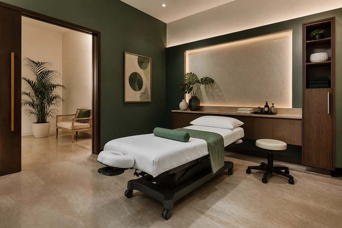 Accessible professional massage treatment room in Singapore