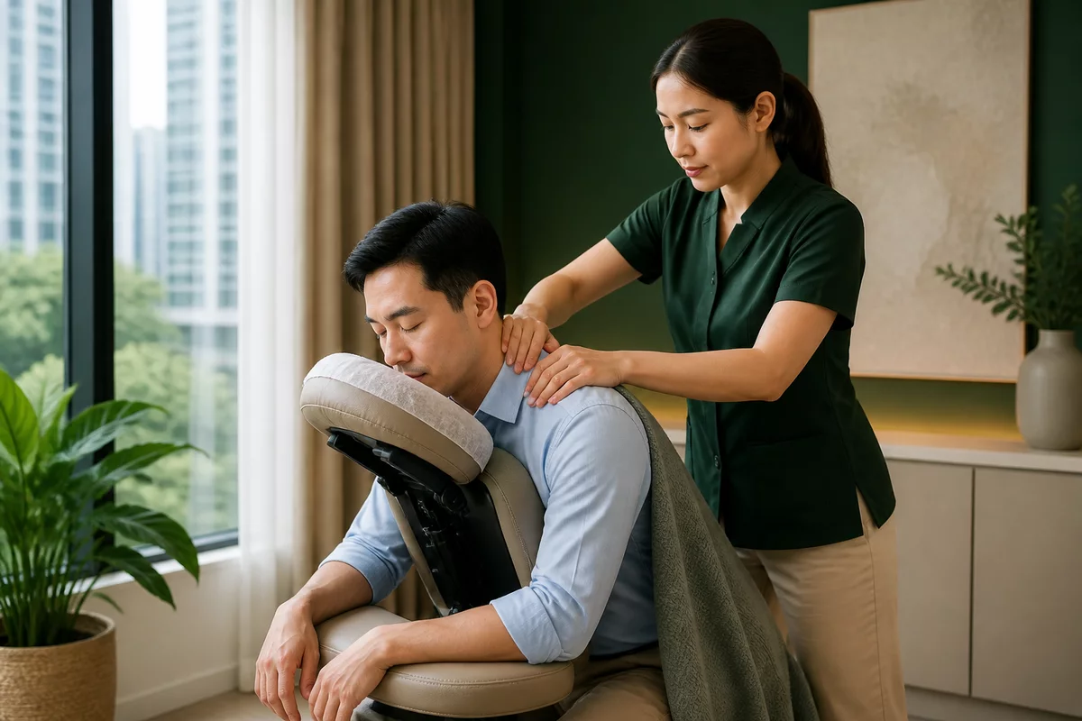 Neck and shoulder massage professional wellness service in Singapore